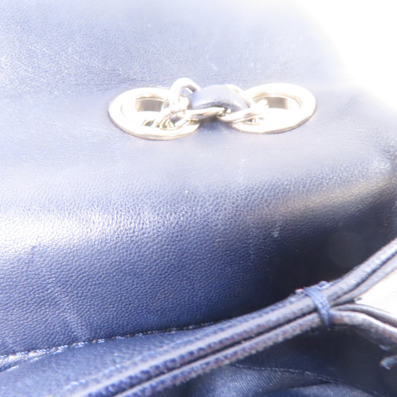 CHANEL 漆皮皮革Chain Shoulder Bag銀扣鏈帶肩背袋黑色