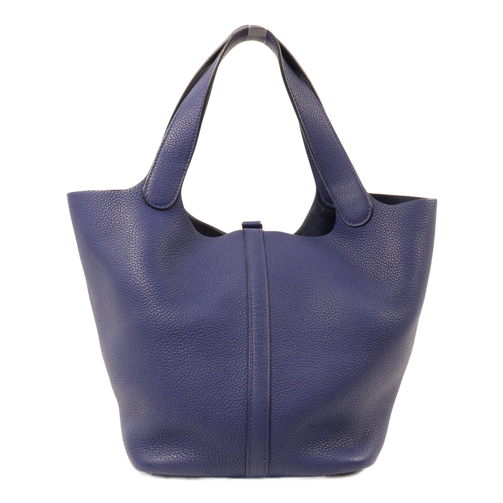 HERMES Maurice皮革Picotin MM手挽袋Blue Saphir