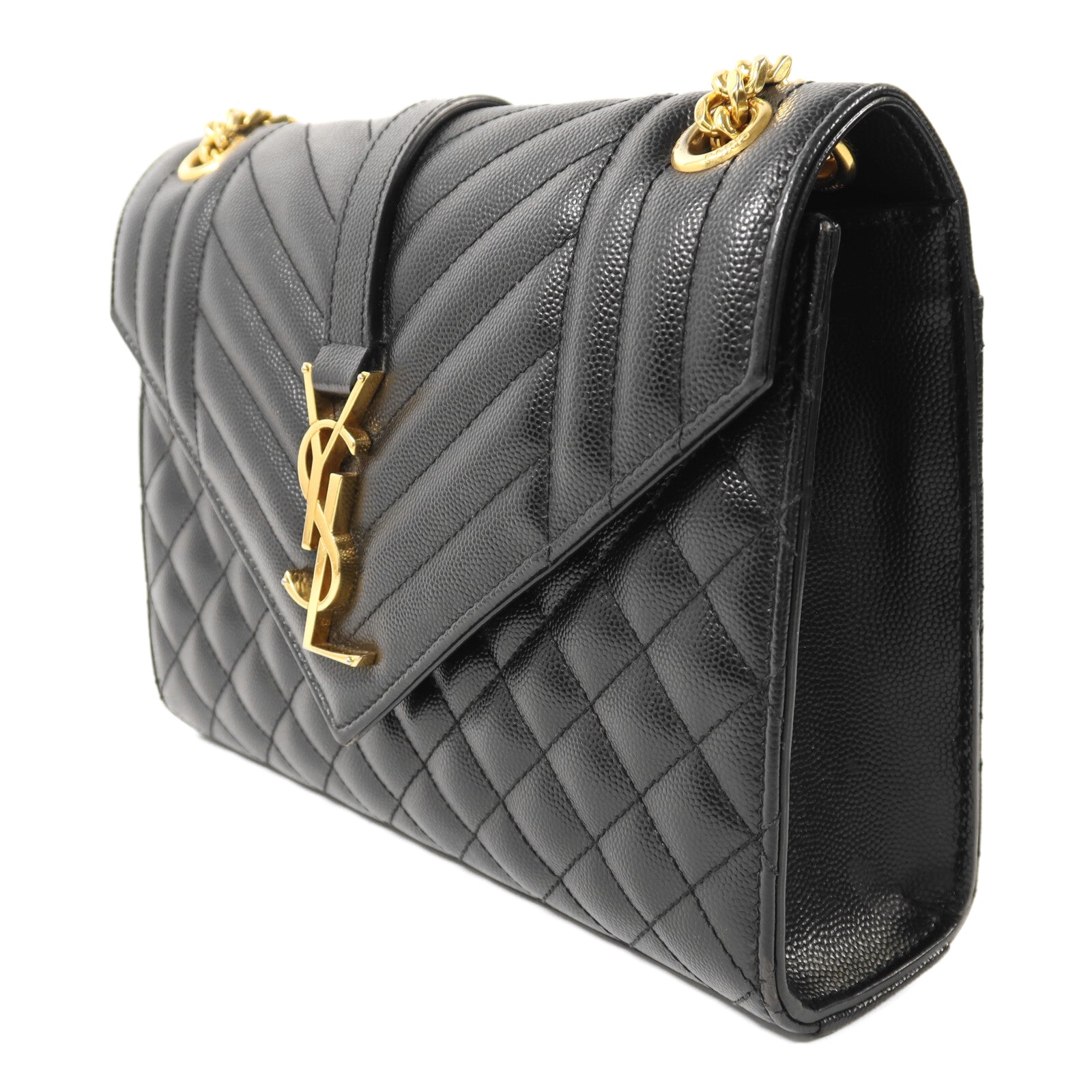 SAINT LAURENT 牛皮皮革Envelop Medium金扣鏈帶肩背袋
