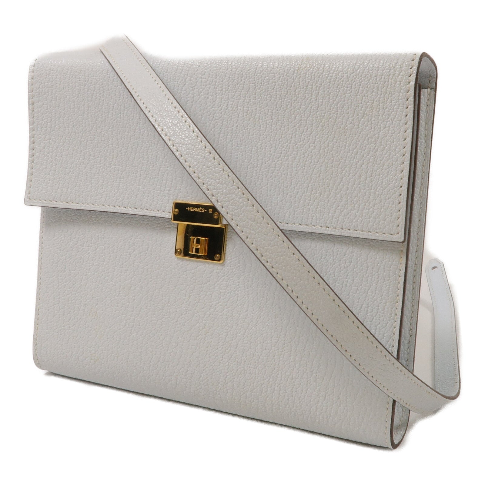 HERMES Chevre皮革Clic 16肩背袋Bleu Brume