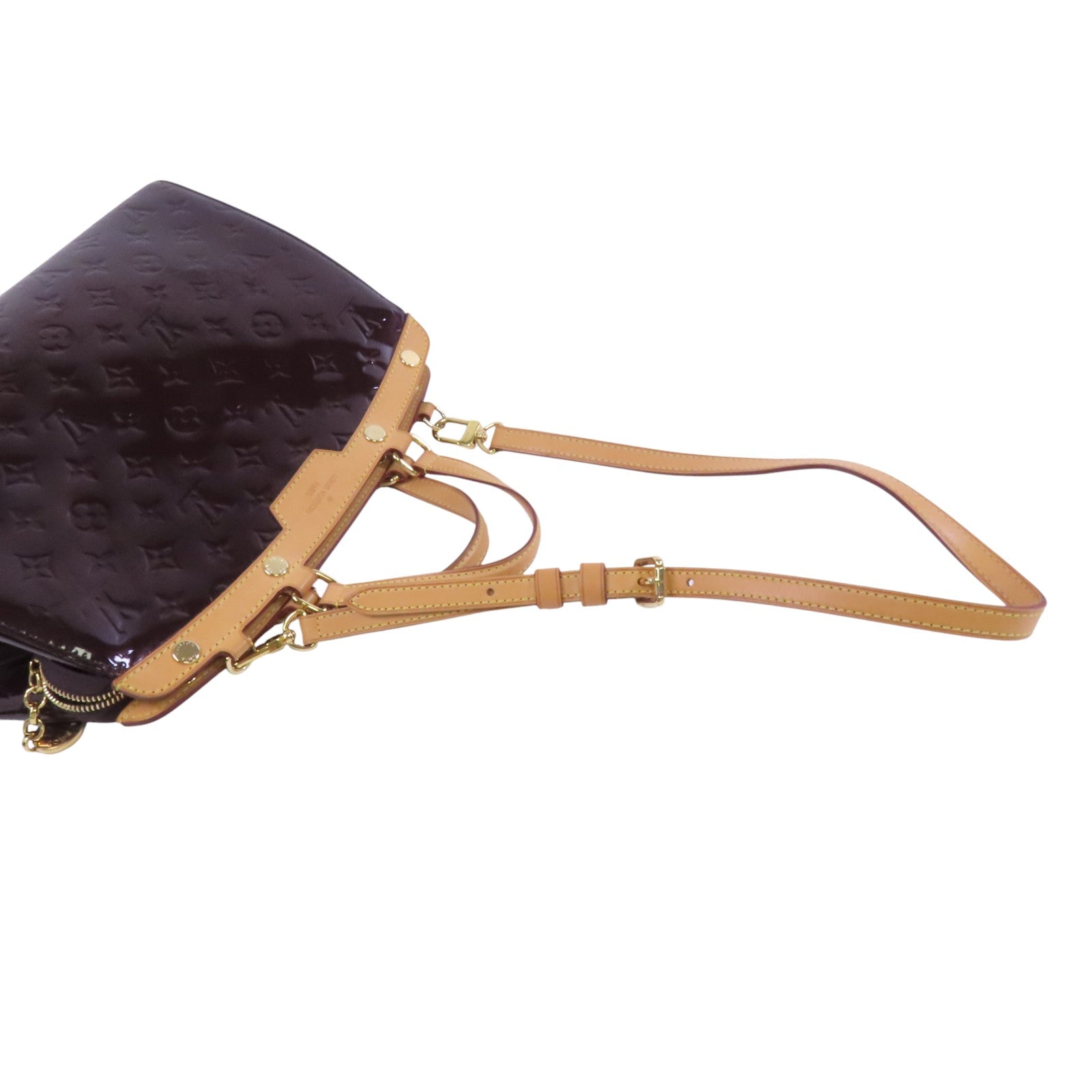 LOUIS VUITTON Monogram Vernis Brea MM金扣手挽肩背兩用袋