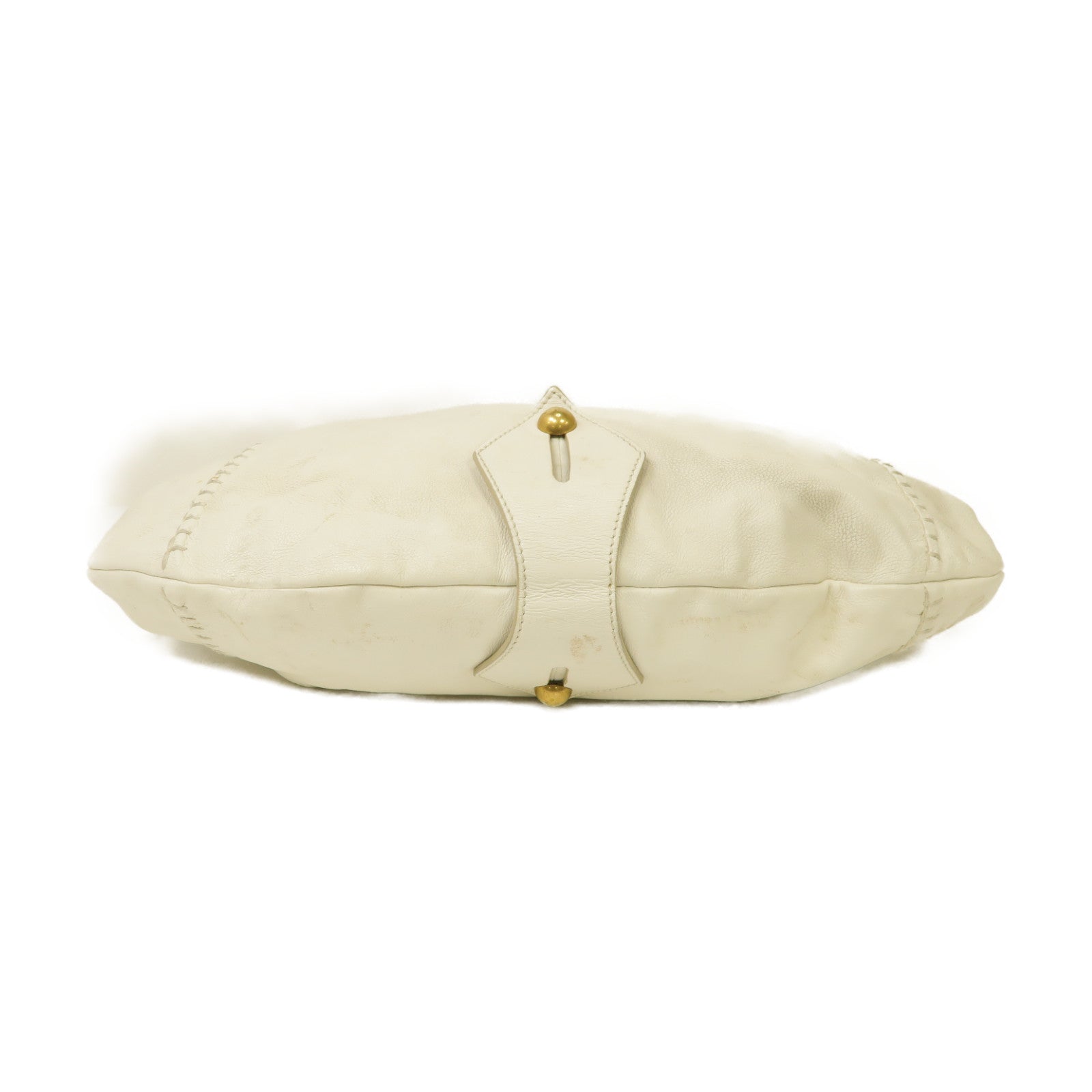 YVES SAINT LAURENT 牛皮皮革Vincennes Mombasa Hobo Bag金扣肩背袋白色