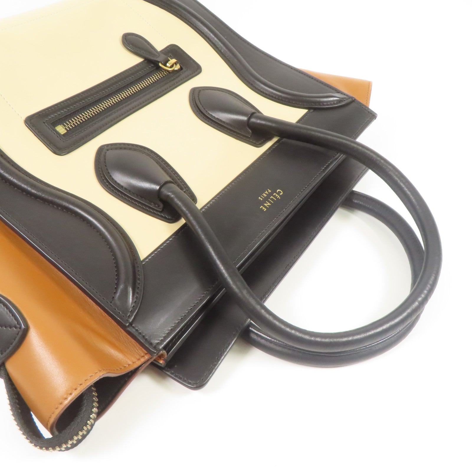 CELINE 牛皮皮革Micro Luggage金扣手挽袋