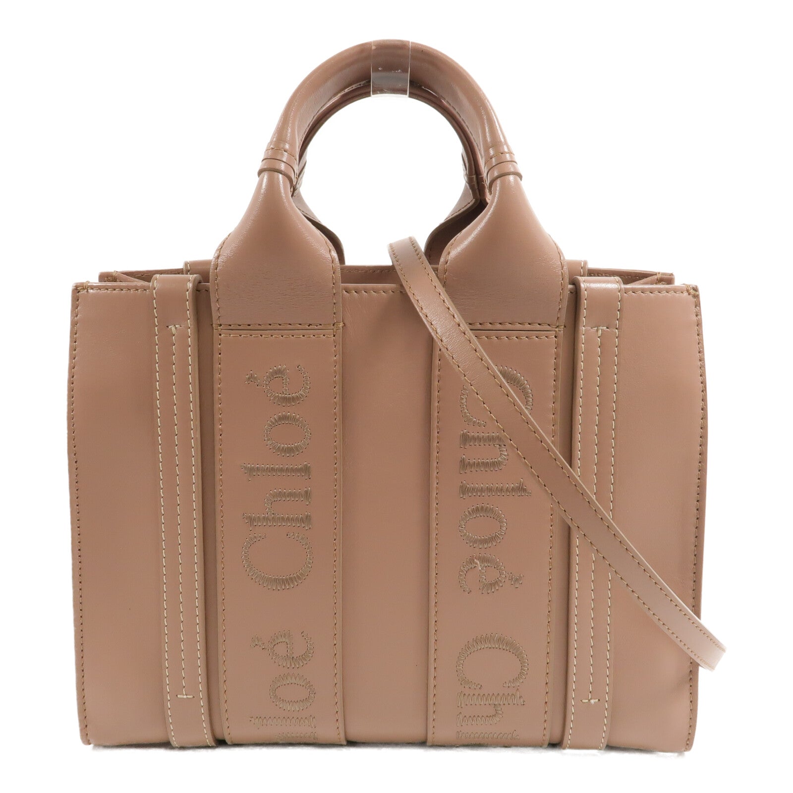 Chloe 牛皮皮革Small Woody手挽肩背兩用袋