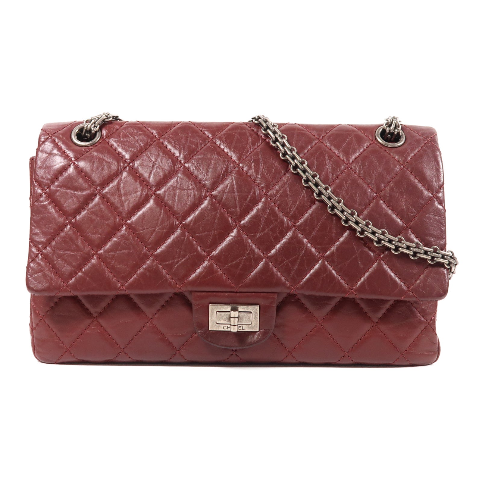 CHANEL 牛皮皮革2.55鏈帶肩背袋