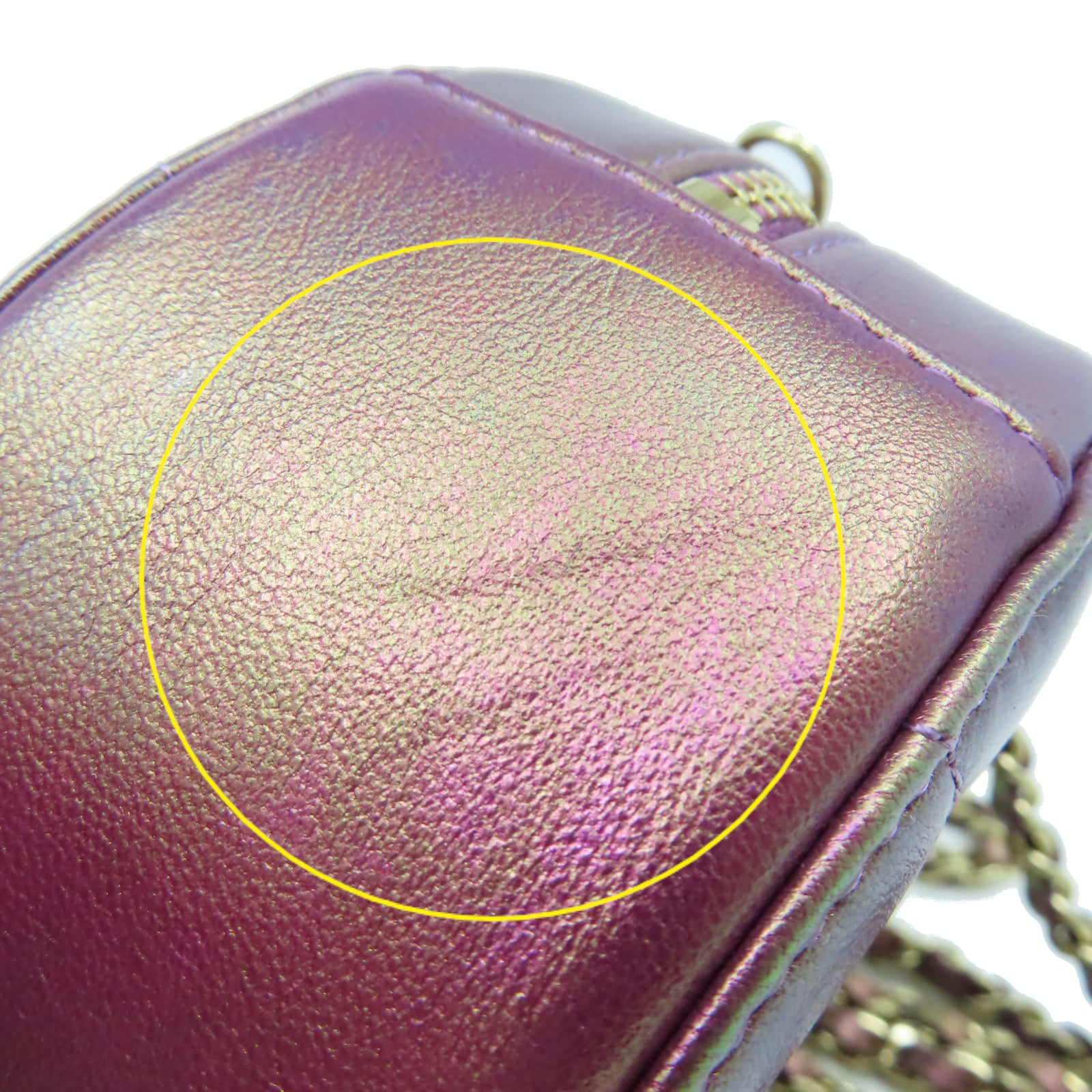 CHANEL 【激減優惠】菱格羊皮皮革Chain Shoulder Bag金扣鏈帶肩背袋紫色