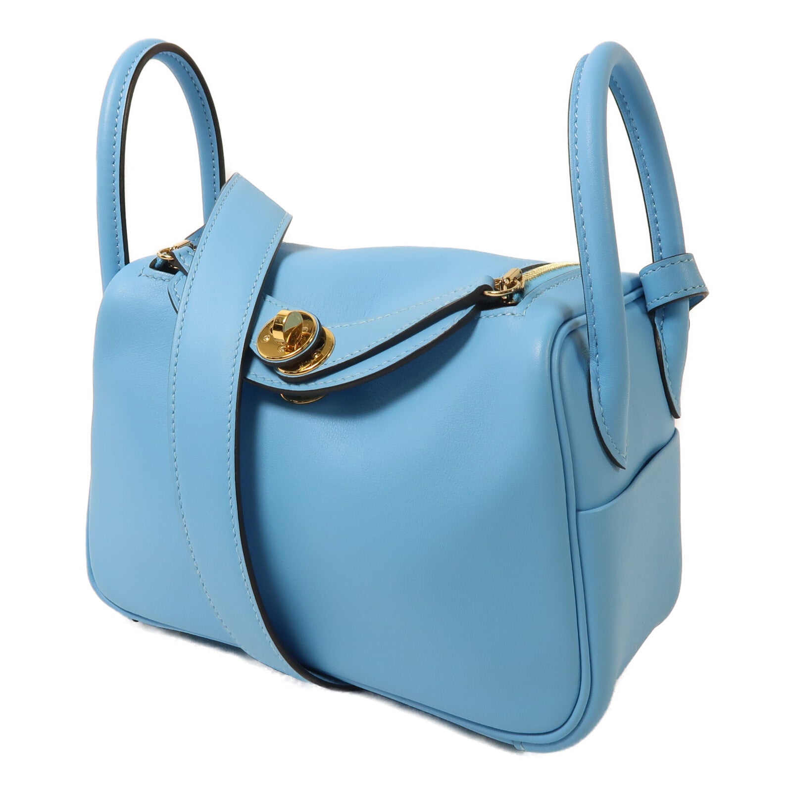 HERMES Swift皮革Mini Lindy金扣手挽肩背兩用袋
