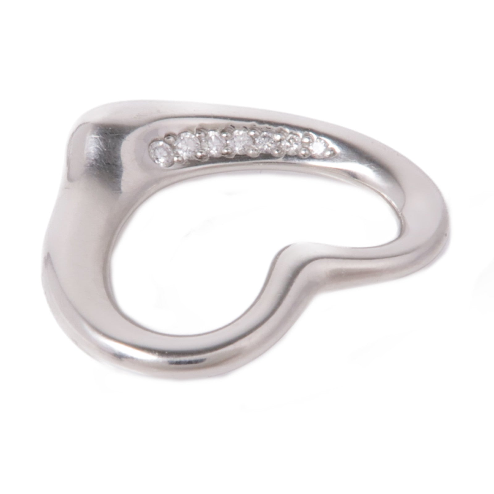 TIFFANY＆CO PT950鉑金Open Heart Pendant Top鑽石吊墜