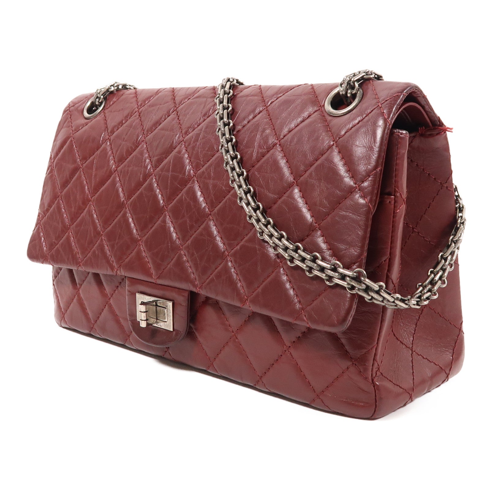 CHANEL 牛皮皮革2.55鏈帶肩背袋