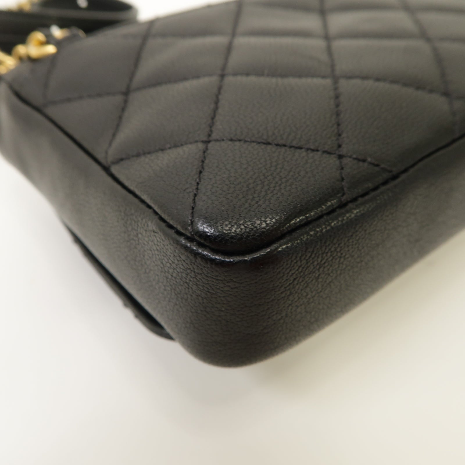 CHANEL 【激減優惠】菱格牛皮皮革Waist Bag金扣腰包黑色