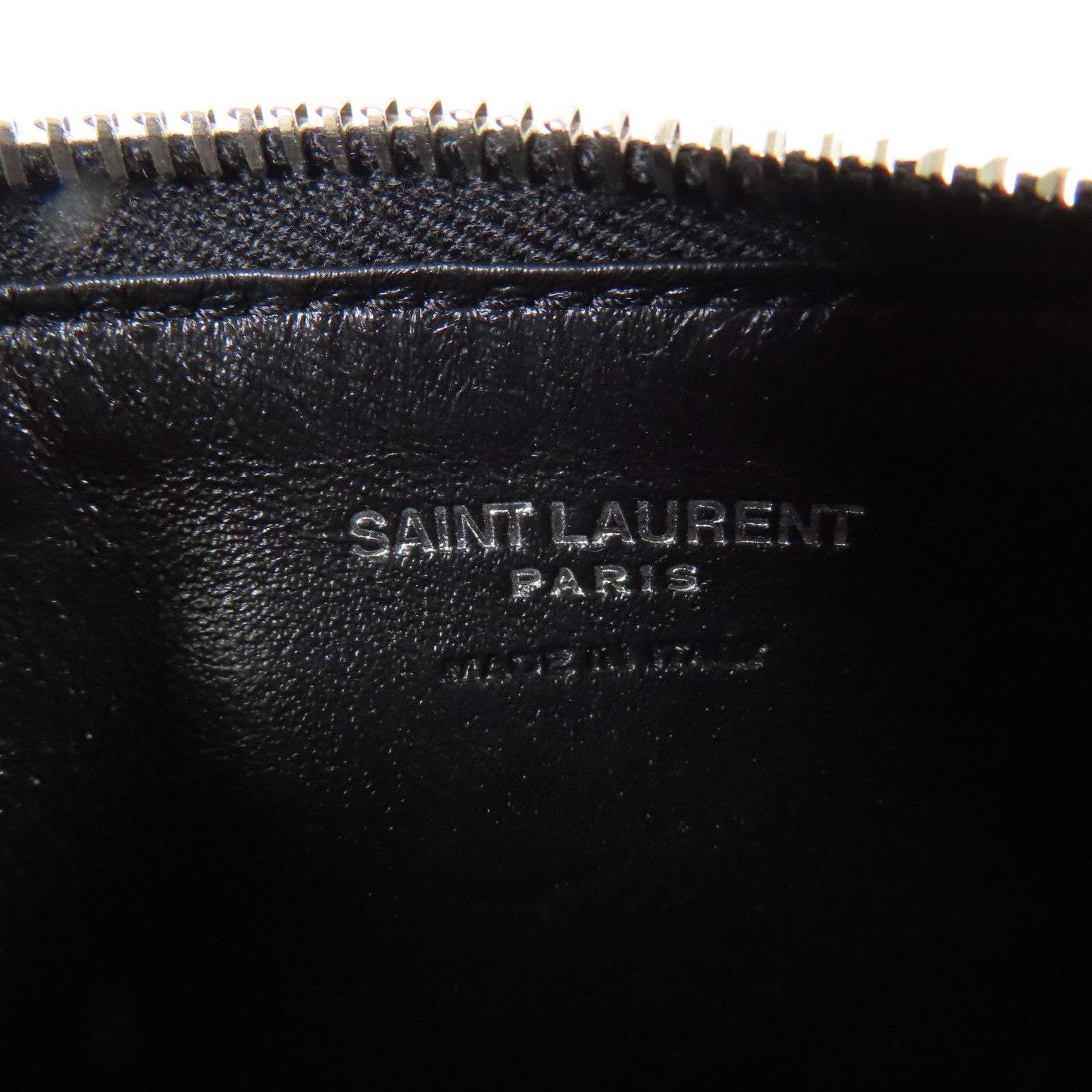 SAINT LAURENT 牛皮皮革Card Case銀扣卡片套