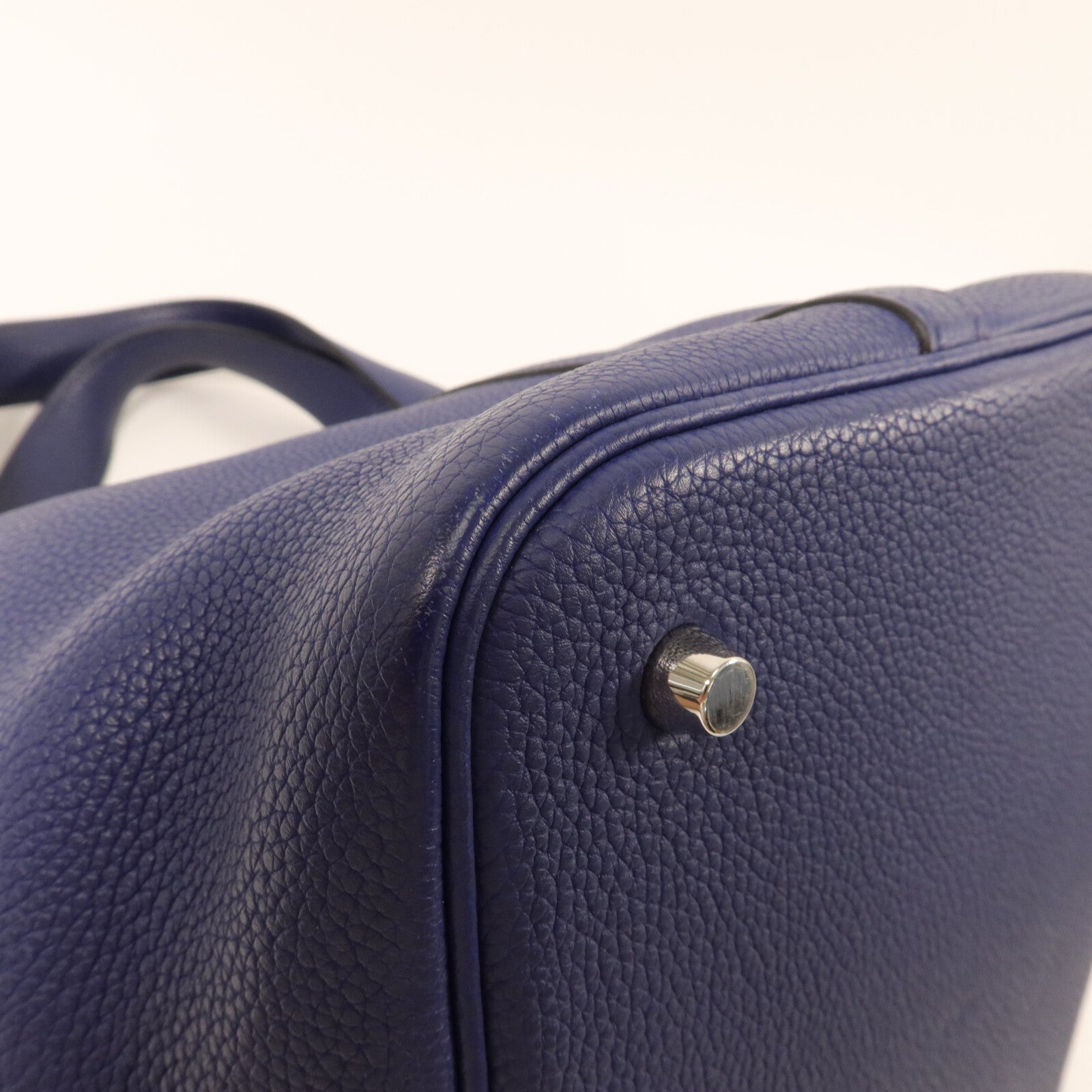 HERMES Maurice皮革Picotin MM手挽袋Blue Saphir
