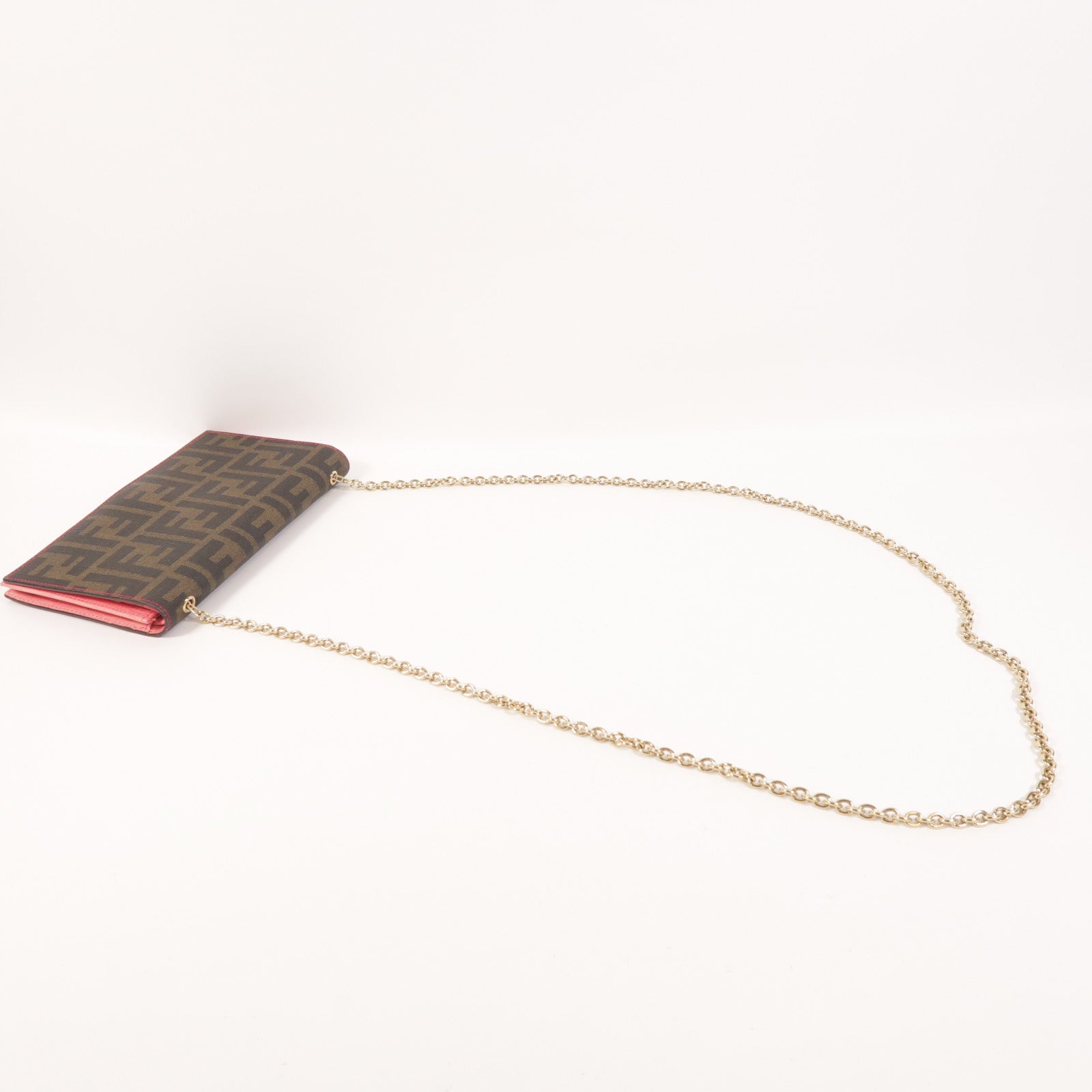 FENDI 塗層帆布Wallet On Chain金扣鏈帶肩背袋