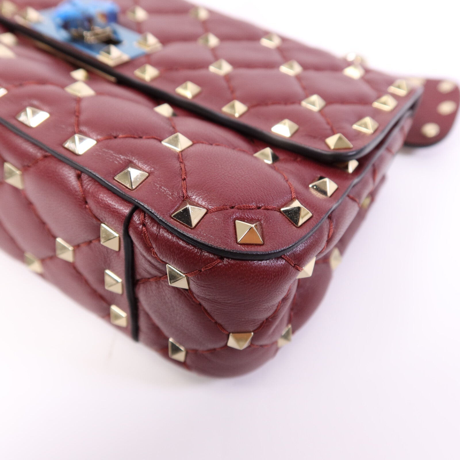 Valentino 羊皮皮革Rockstud Spike金扣鏈帶手挽肩背兩用袋