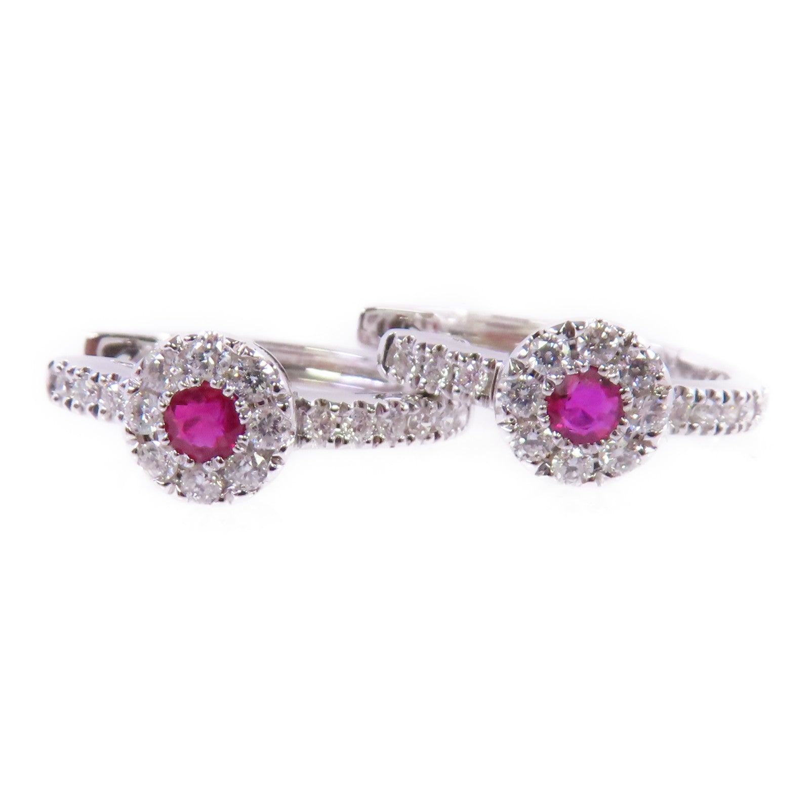 JEWELRY 【激減優惠】18K白金/紅寶石/鑽石Ruby Diamond Earrings耳環