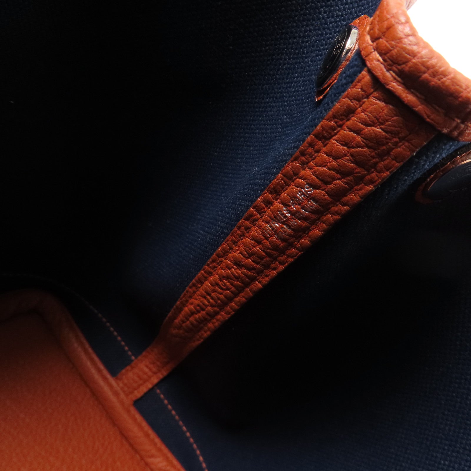 HERMES 帆布Garden Party TPM銀扣手挽袋