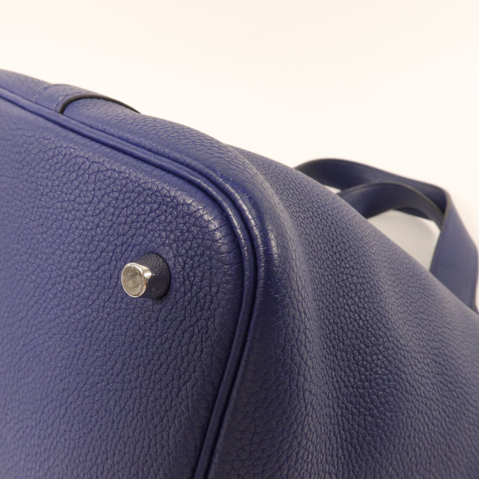 HERMES Maurice皮革Picotin MM手挽袋Blue Saphir