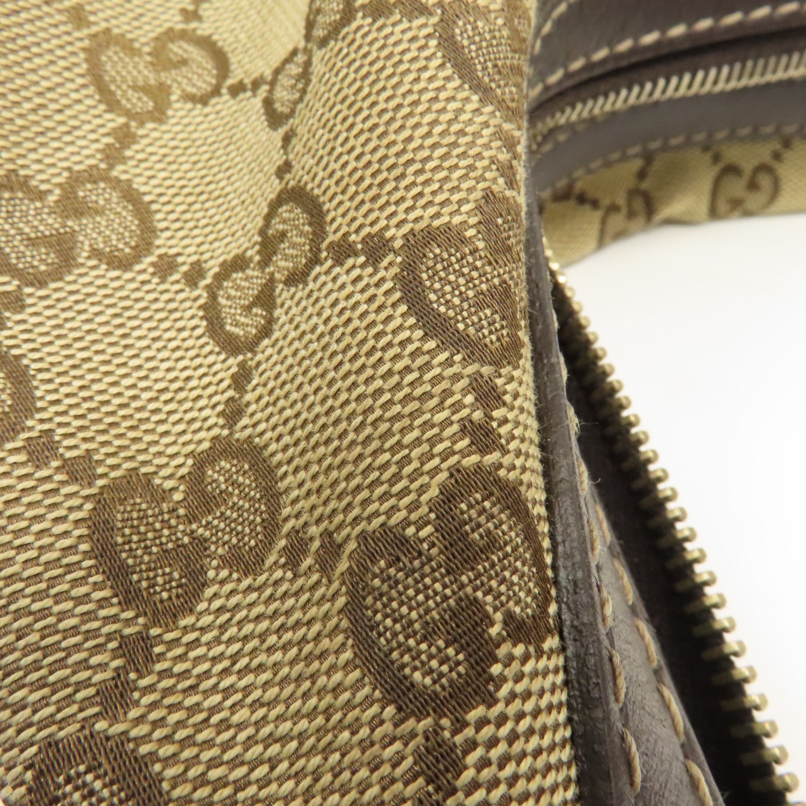 GUCCI 帆布Shoulder Bag金扣肩背袋棕色
