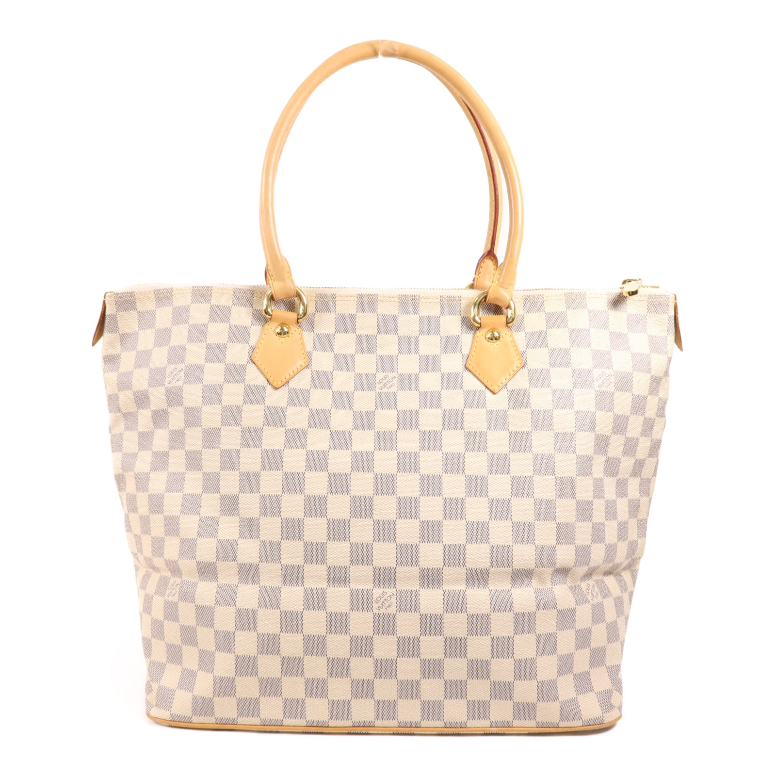 LOUIS VUITTON Damier Azur Saleya GM金扣手挽袋