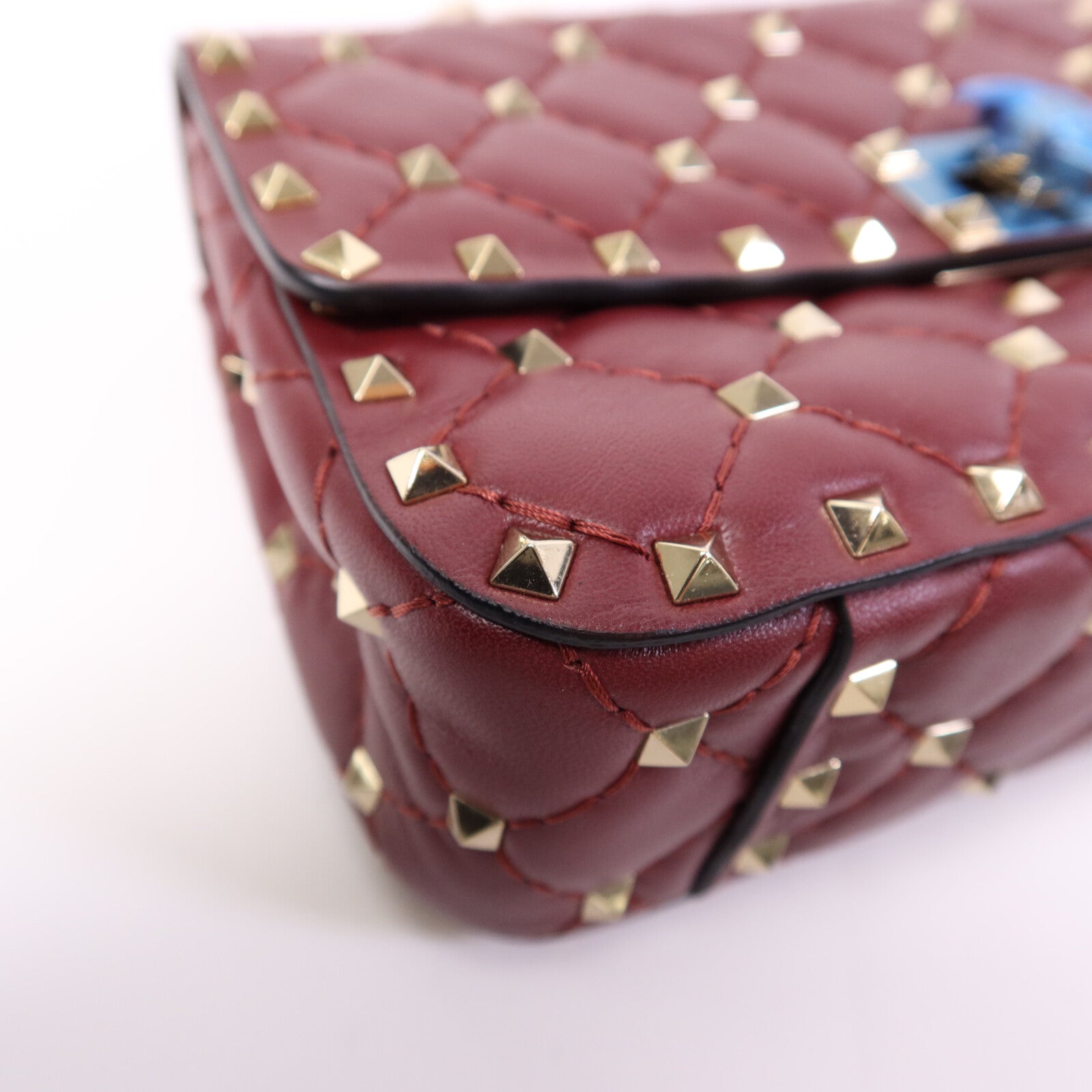 Valentino 羊皮皮革Rockstud Spike金扣鏈帶手挽肩背兩用袋