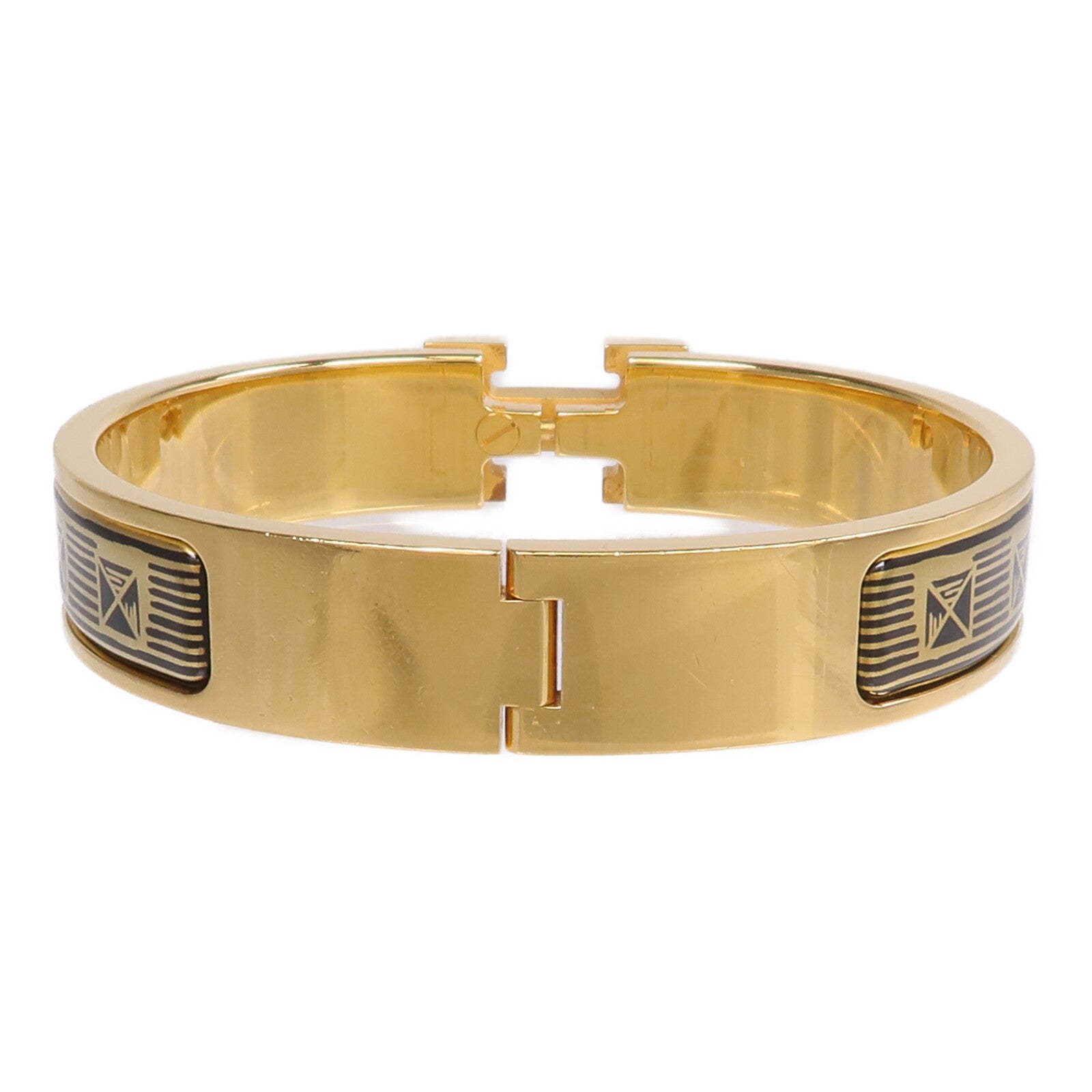 HERMES 金屬/琺瑯Clic H Bijoux Trompe L'Oeil手鐲