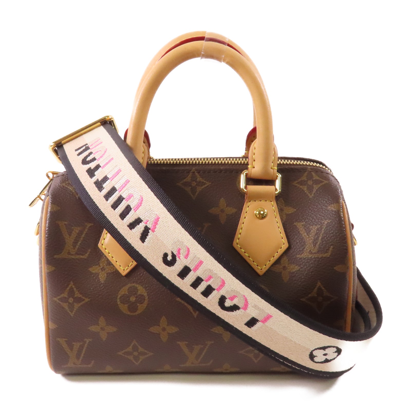 LOUIS VUITTON Monogram Speedy Bandouliere 20 Bag金扣手挽肩背兩用袋啡色
