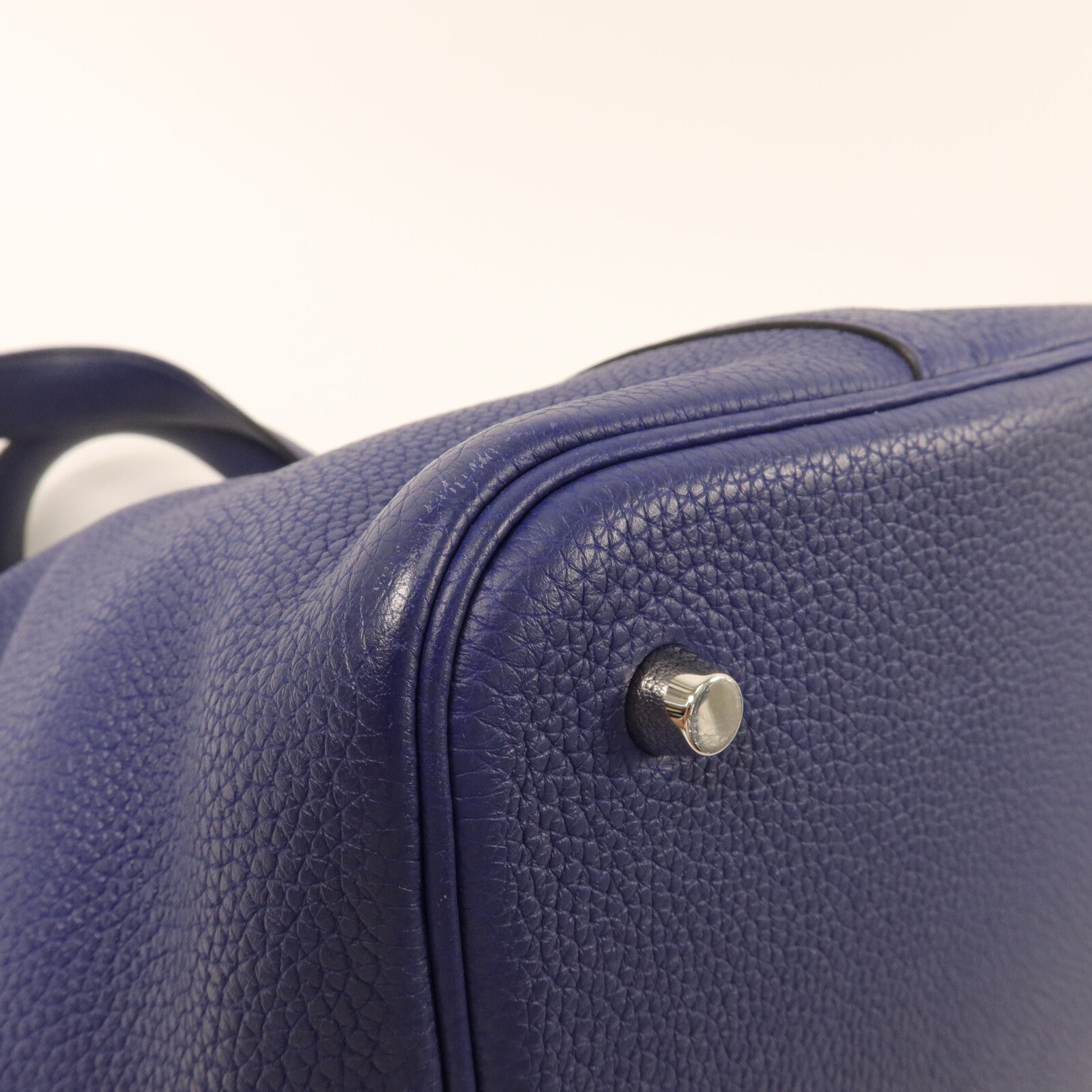 HERMES Maurice皮革Picotin MM手挽袋Blue Saphir