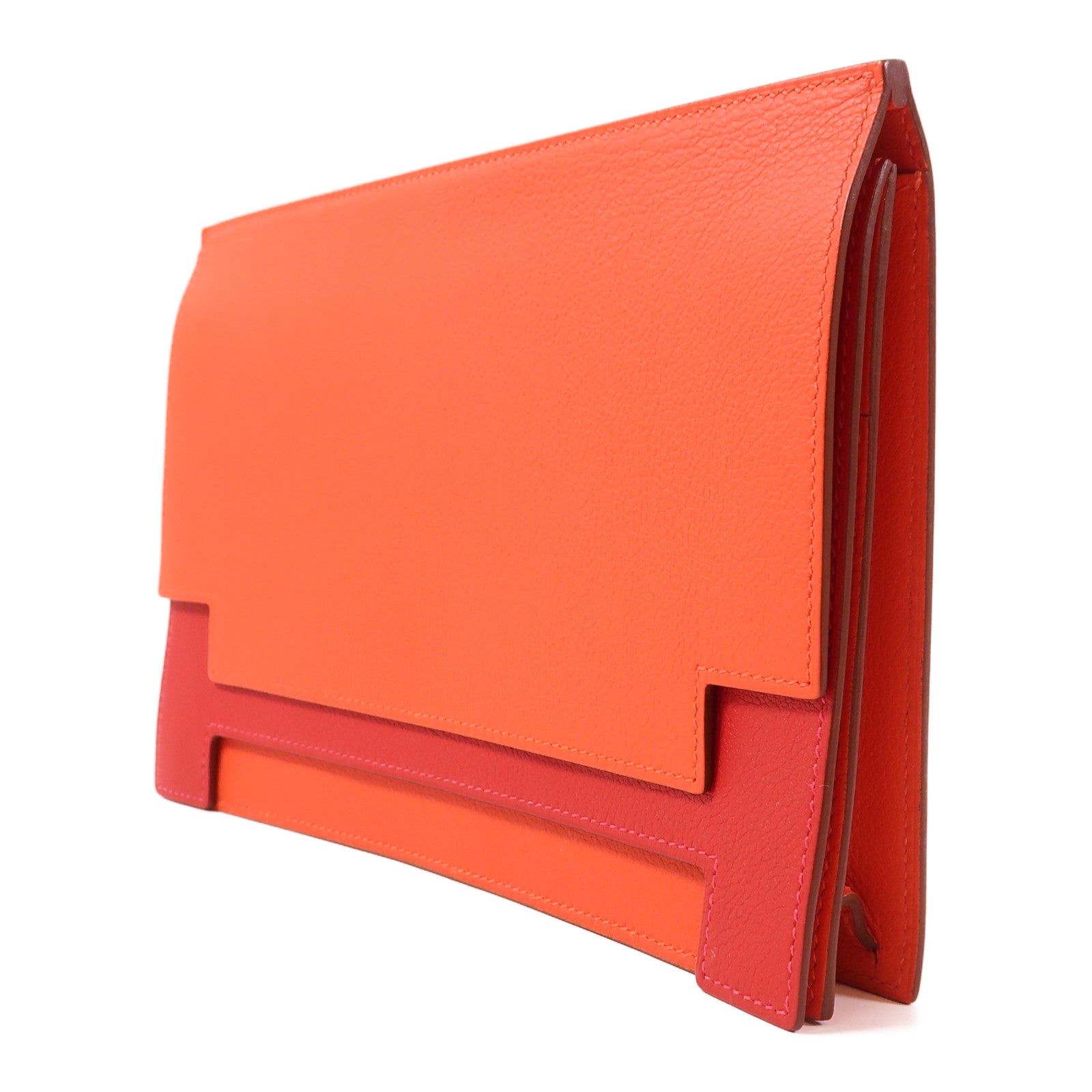 HERMES Evercolor皮革Pochette Multiplis手拿包Capucine