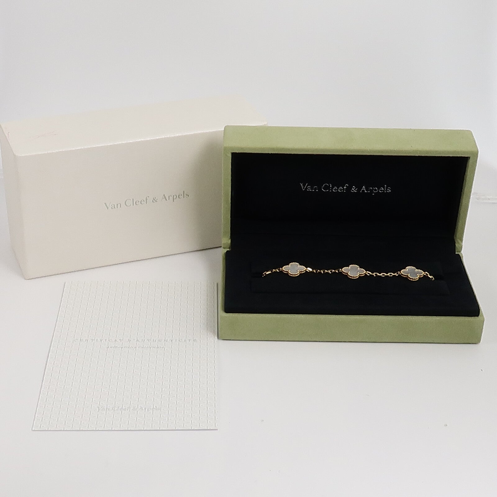 Van Cleef & Arpels 18K黃金Vintage Alhambra Bracelet珍珠母手鏈