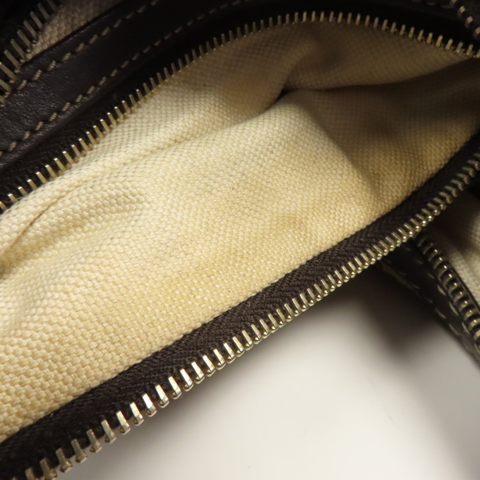GUCCI 帆布Shoulder Bag金扣肩背袋棕色