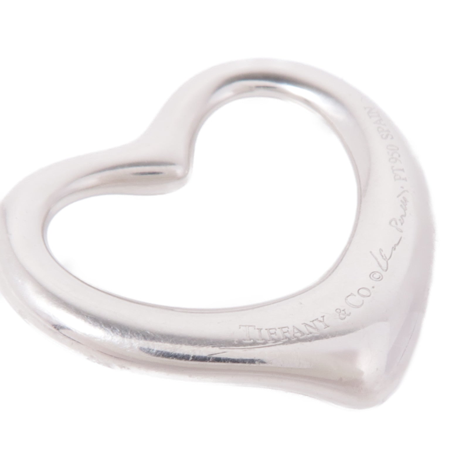 TIFFANY＆CO 【激減優惠】PT950鉑金Open Heart Pendant Top鑽石吊墜