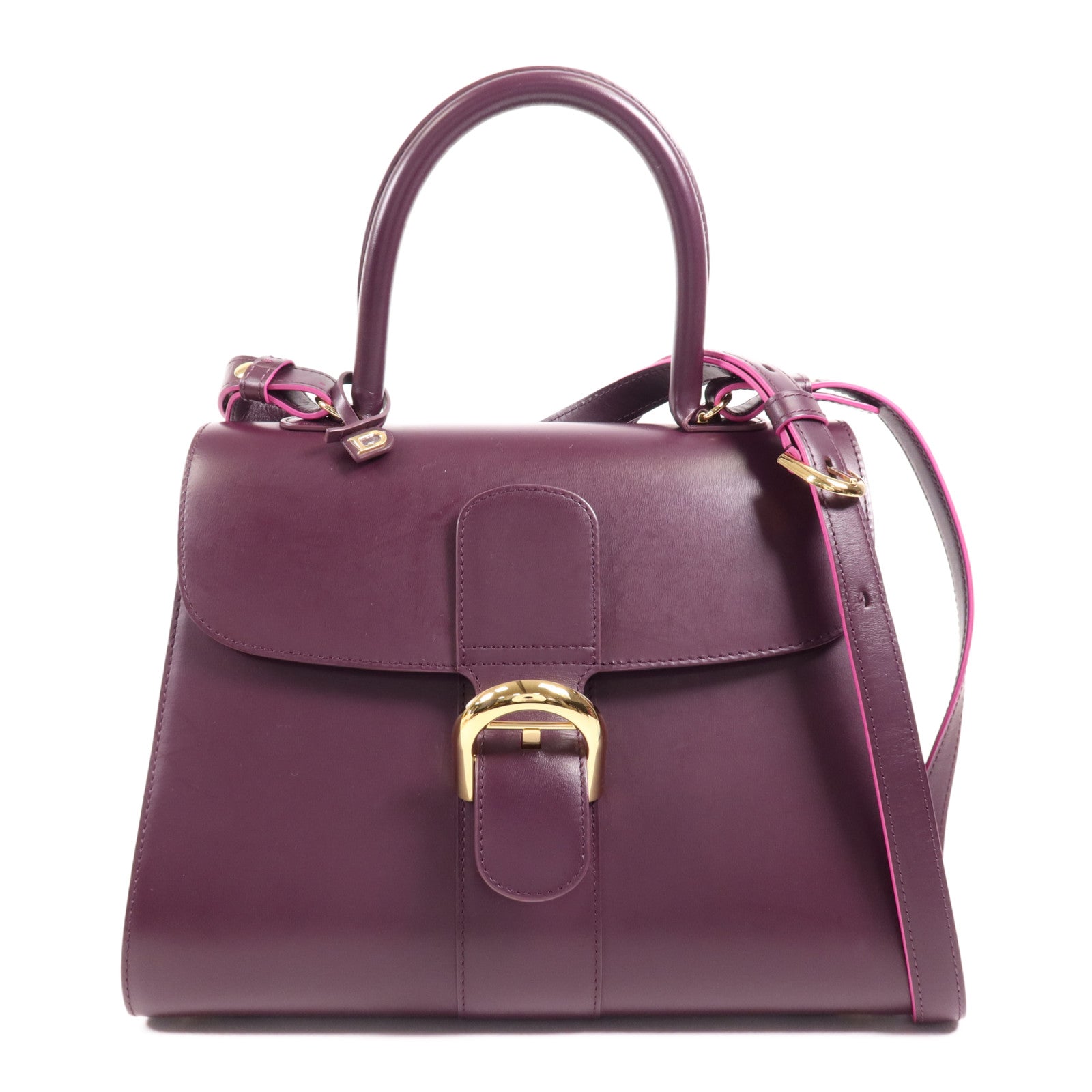 Delvaux 牛皮皮革Brillant MM金扣手挽肩背兩用袋