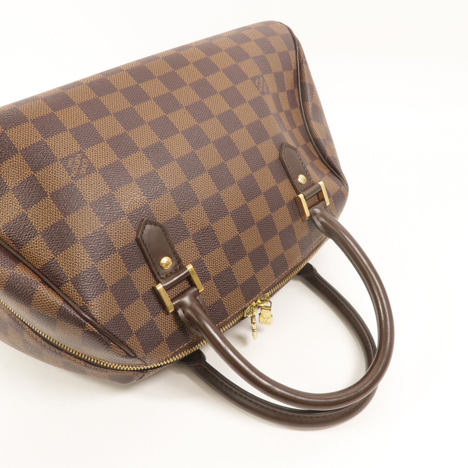 LOUIS VUITTON Damier Ribera MM金扣手挽袋