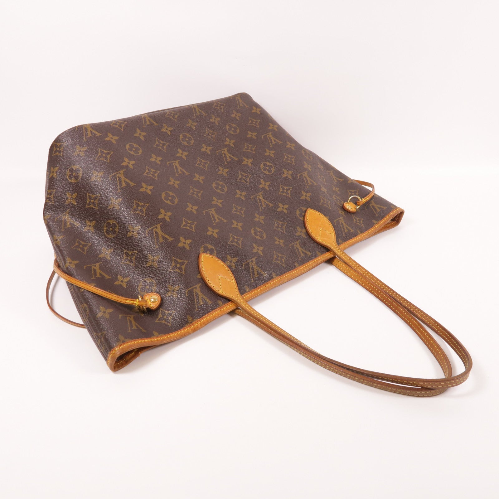 LOUIS VUITTON 【激減優惠】Monogram Neverfull MM金扣手挽袋