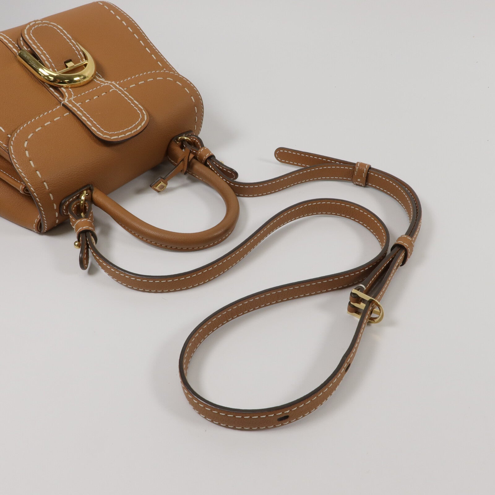 Delvaux 牛皮皮革Brillant Mini手挽肩背兩用袋