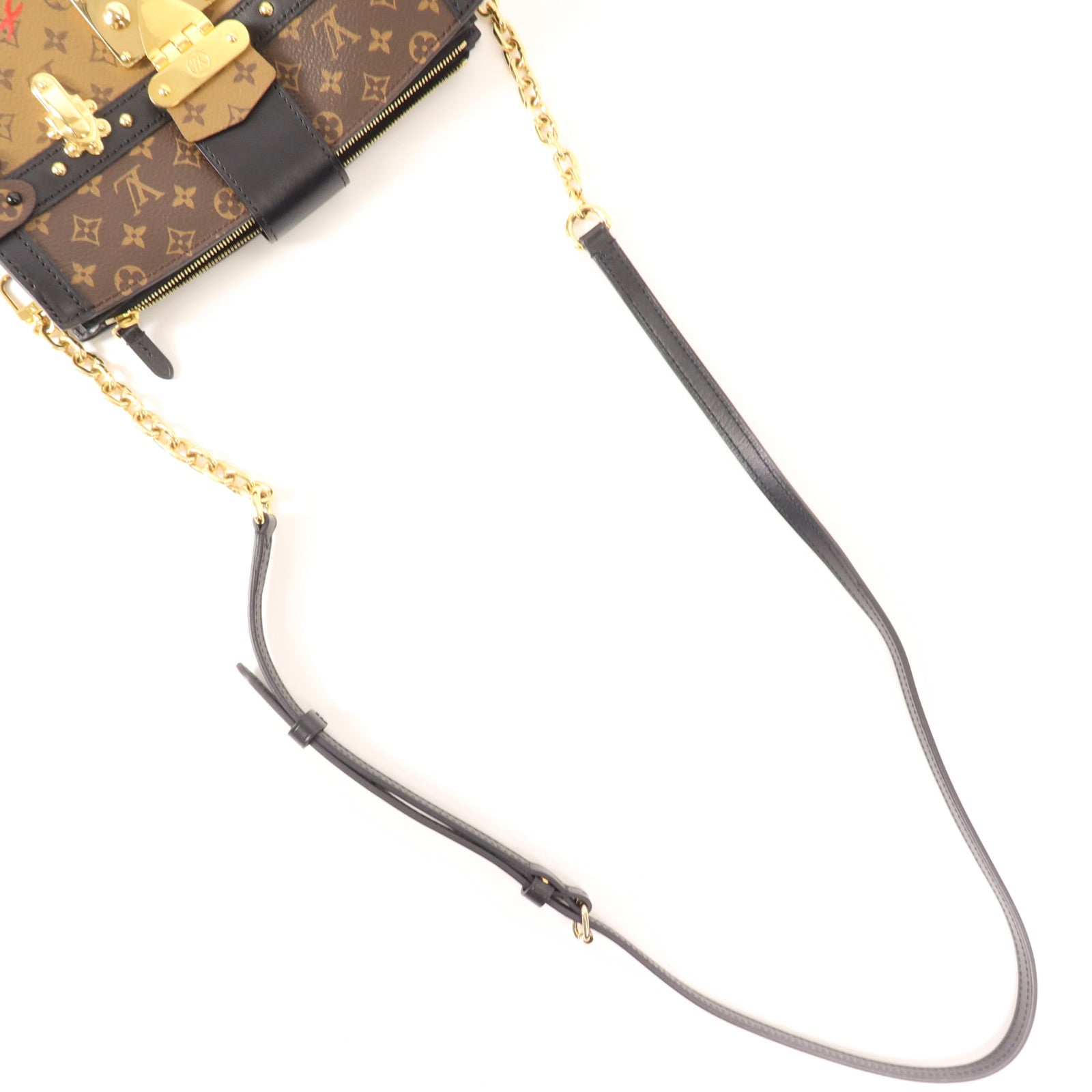 LOUIS VUITTON Monogram Reverse Trunk Clutch金扣肩背袋