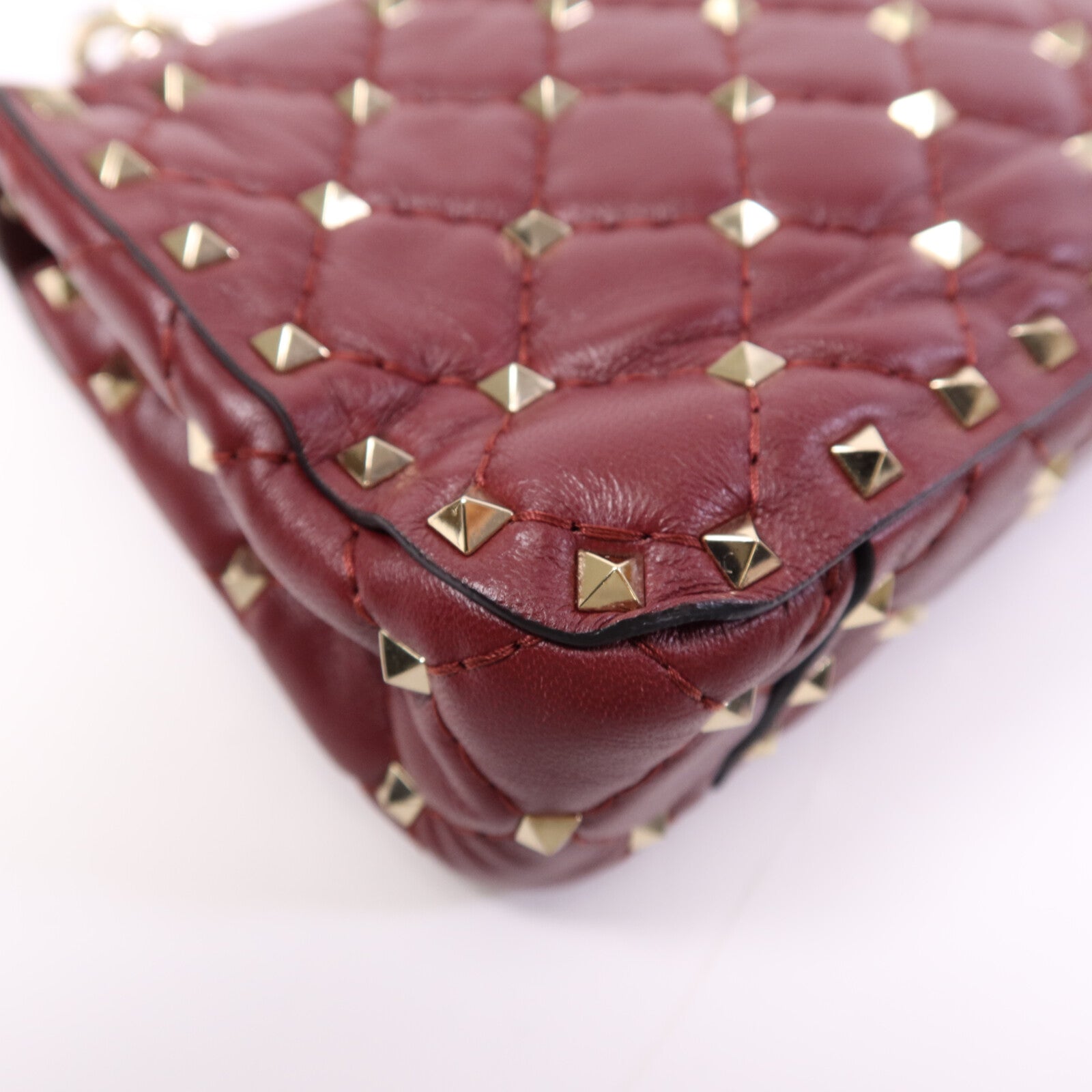 Valentino 羊皮皮革Rockstud Spike金扣鏈帶手挽肩背兩用袋