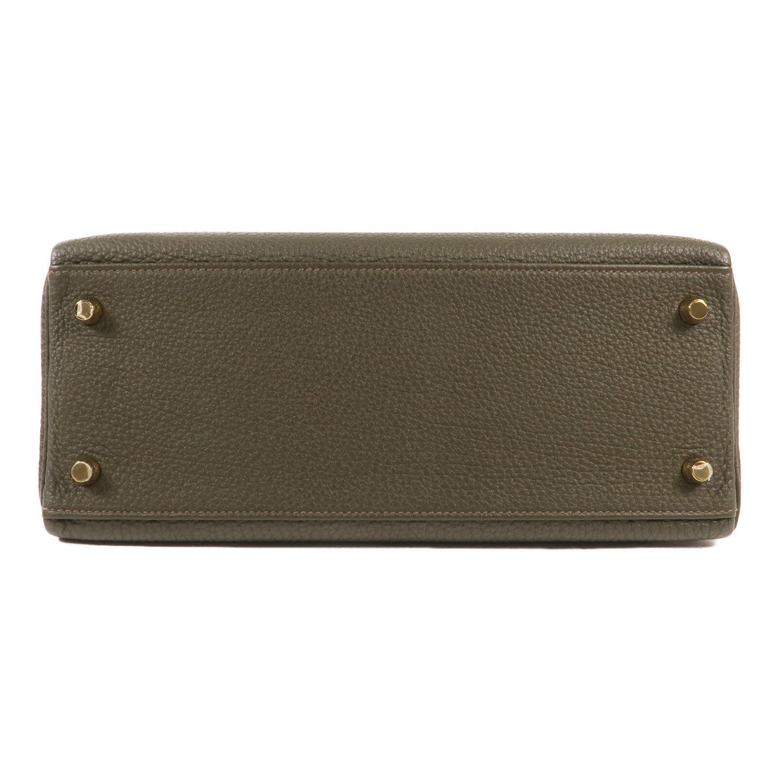 HERMES Togo皮革Kelly 28金扣手挽肩背兩用袋C6 Vert de Gris