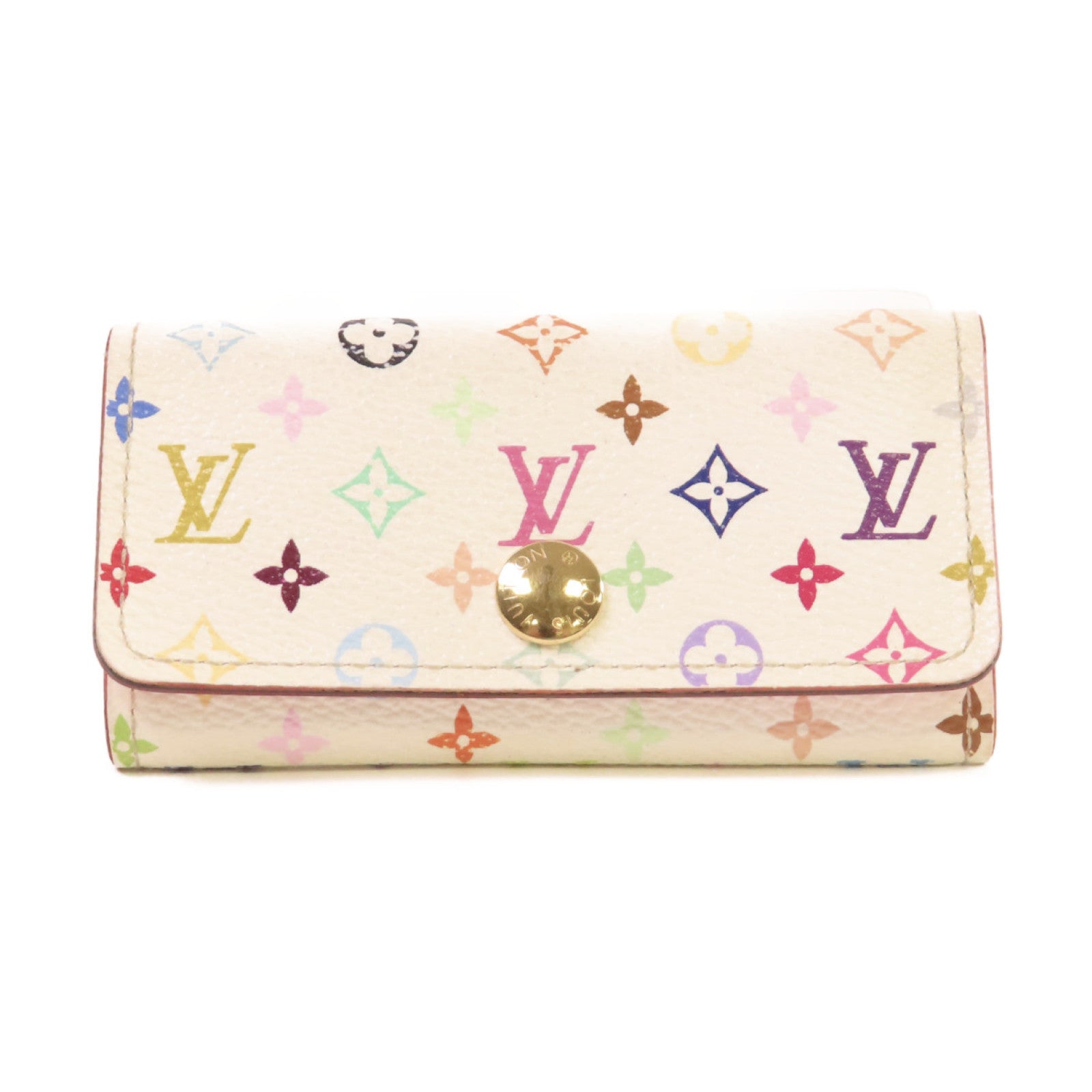 LOUIS VUITTON 【激減優惠】Monogram Multicolore Multicles 4 Key Case金扣鎖匙扣白色/彩色