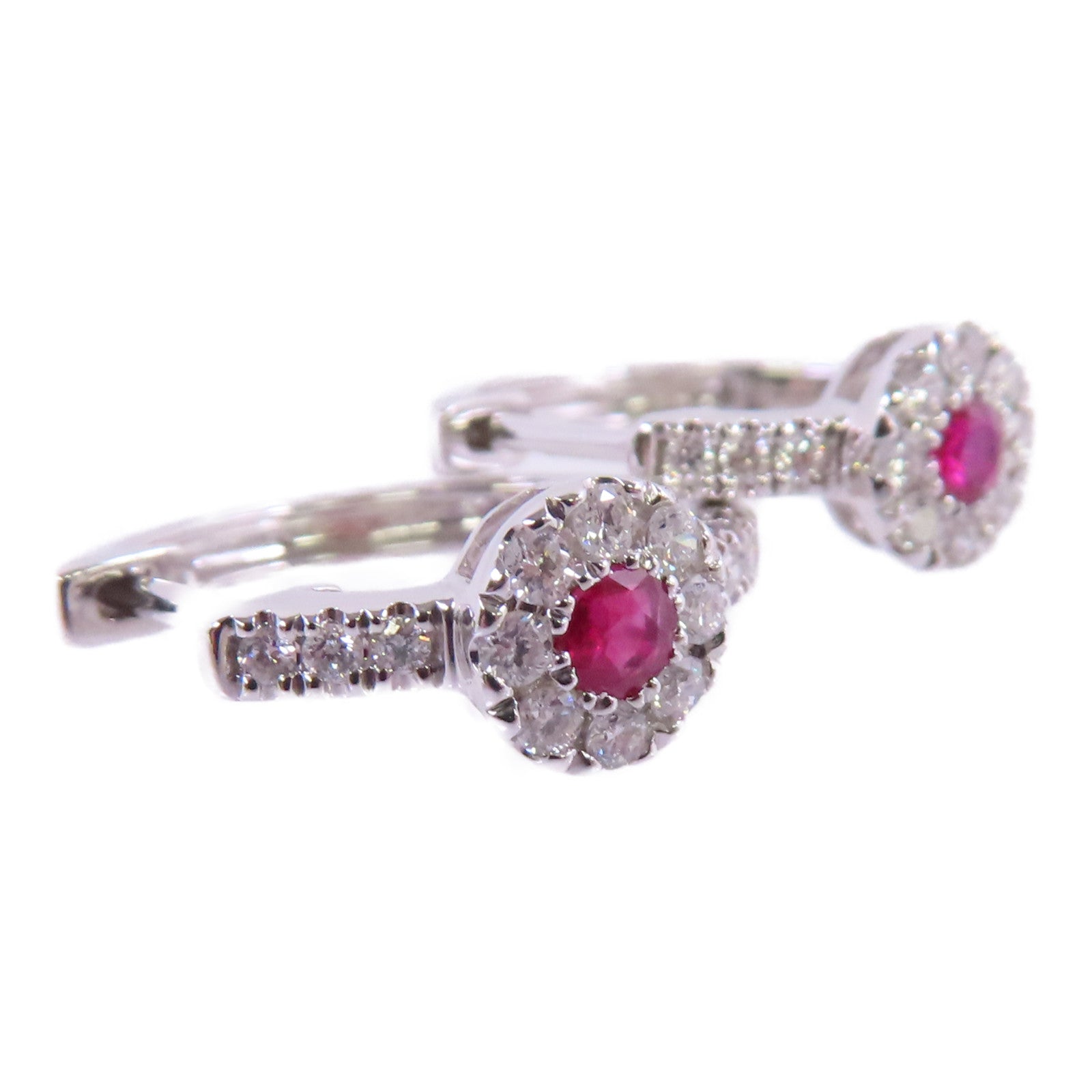 JEWELRY 【激減優惠】18K白金/紅寶石/鑽石Ruby Diamond Earrings耳環