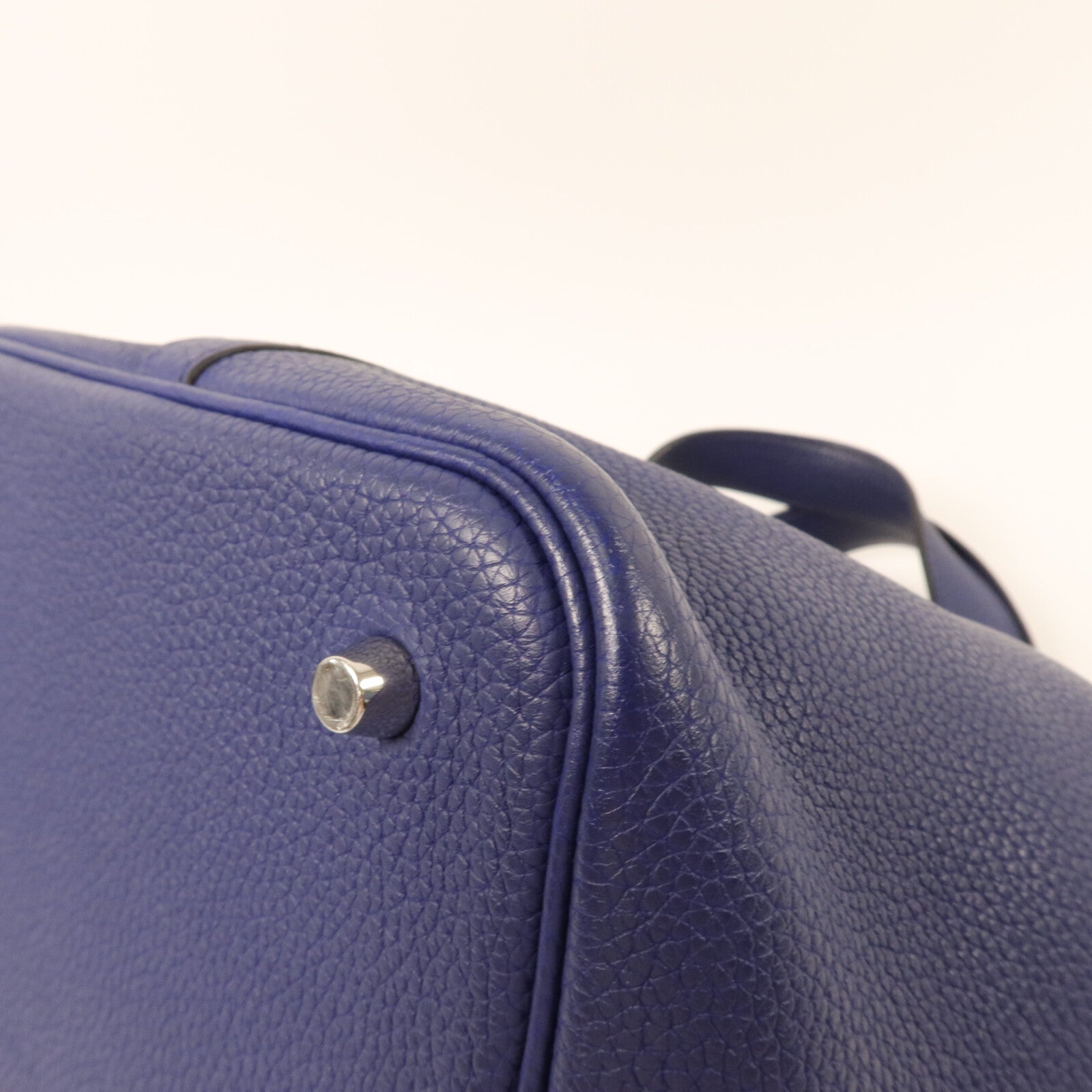 HERMES Maurice皮革Picotin MM手挽袋Blue Saphir