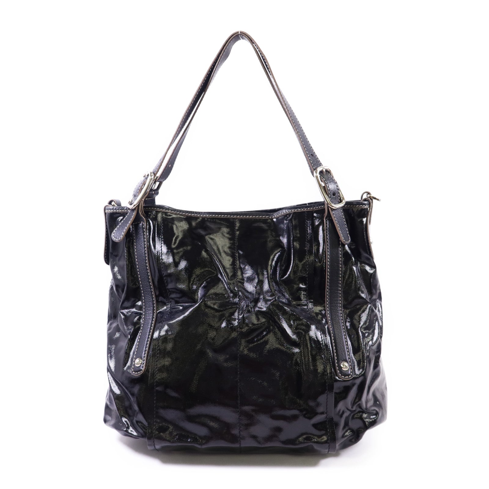 TOD'S 塗層帆布Shoulder Bag銀扣肩背袋