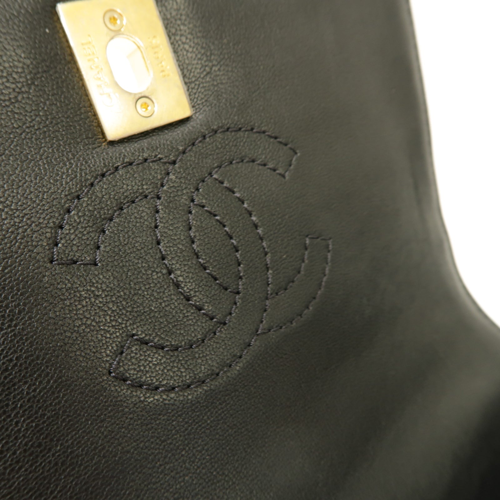 CHANEL 【激減優惠】菱格牛皮皮革Waist Bag金扣腰包黑色
