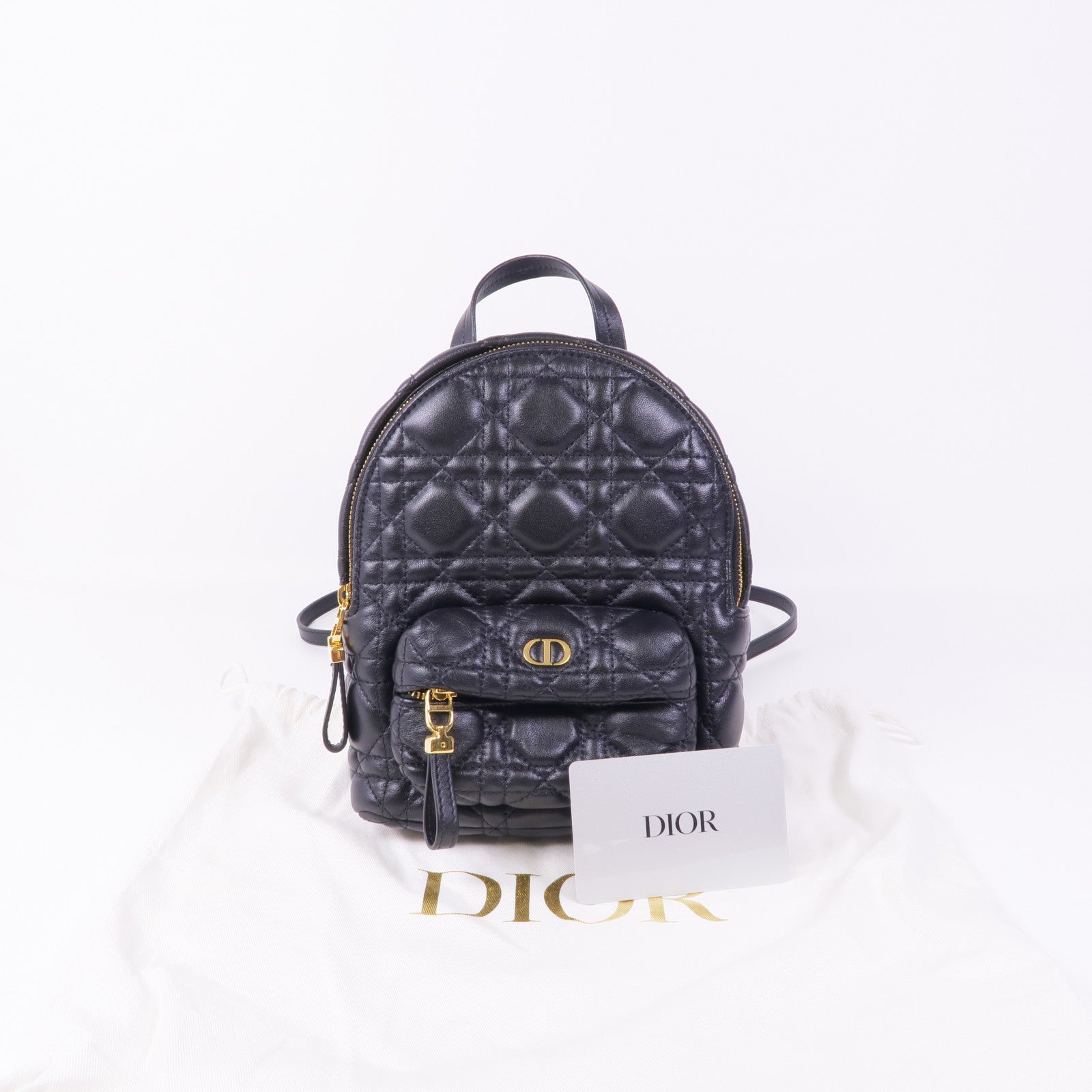 Dior 羊皮皮革Backpack金扣背包