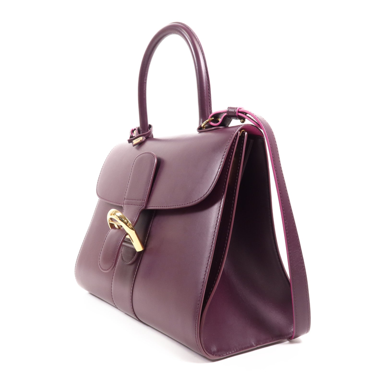 Delvaux 牛皮皮革Brillant MM金扣手挽肩背兩用袋