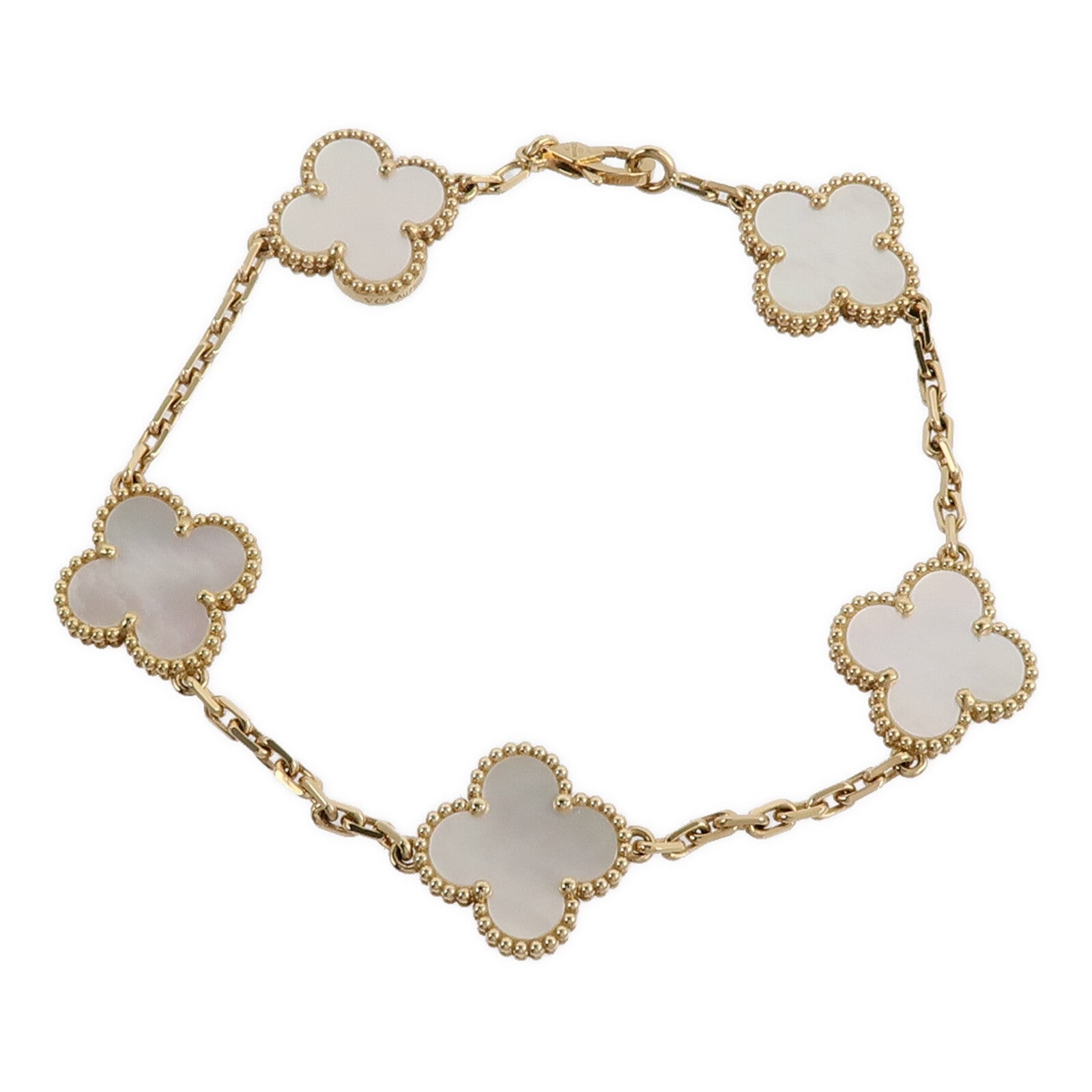 Van Cleef & Arpels 18K黃金Vintage Alhambra Bracelet珍珠母手鏈