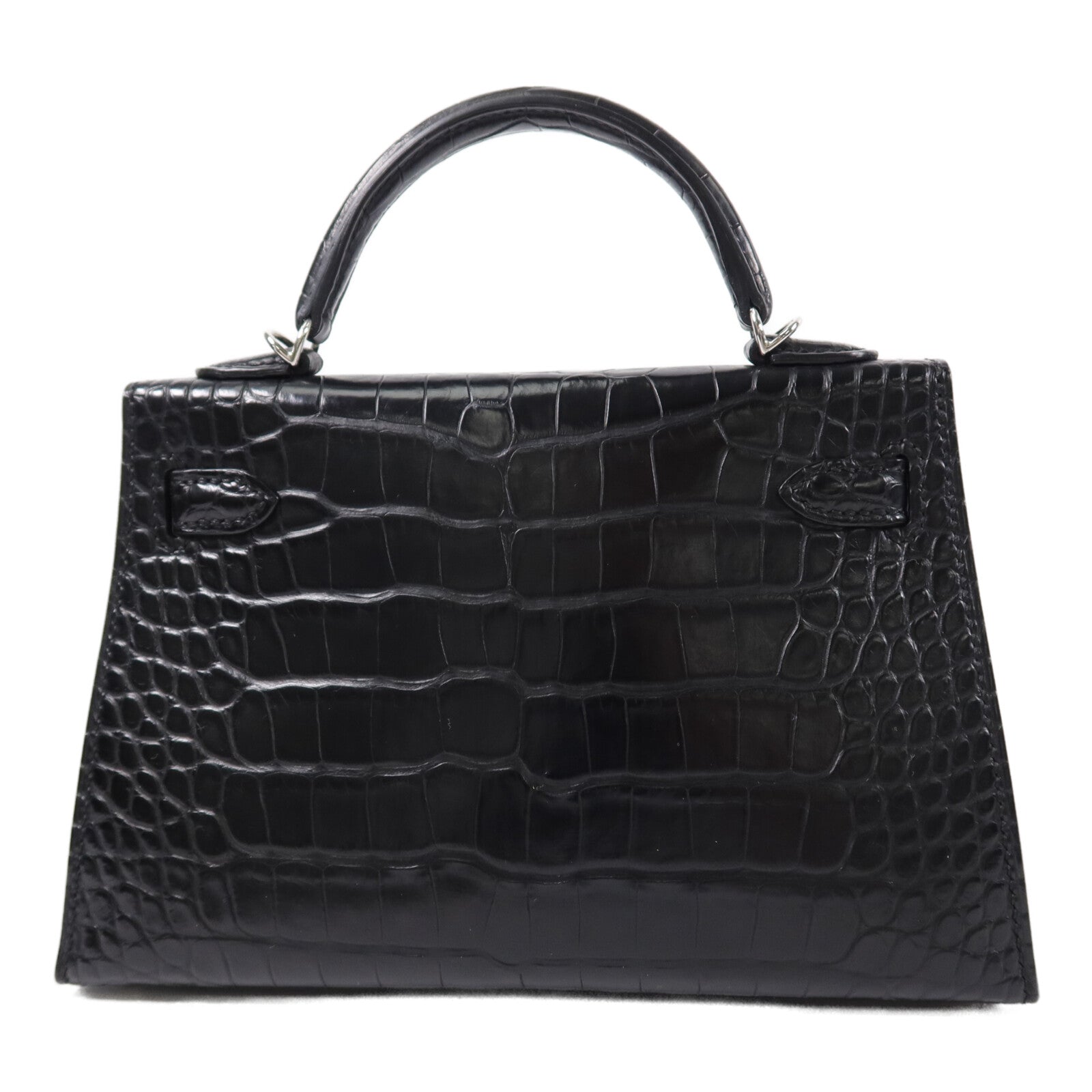 HERMES 珍稀皮革Mini Kelly II手挽肩背兩用袋Noir