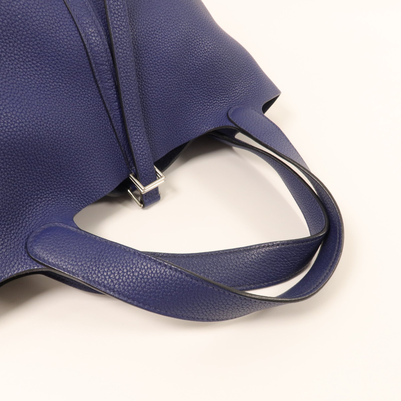 HERMES Maurice皮革Picotin MM手挽袋Blue Saphir