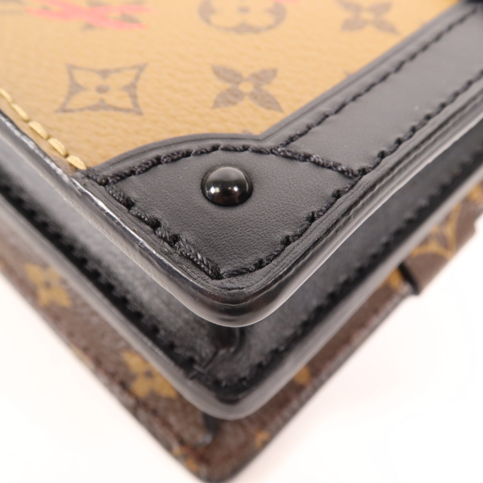 LOUIS VUITTON Monogram Reverse Trunk Clutch金扣肩背袋