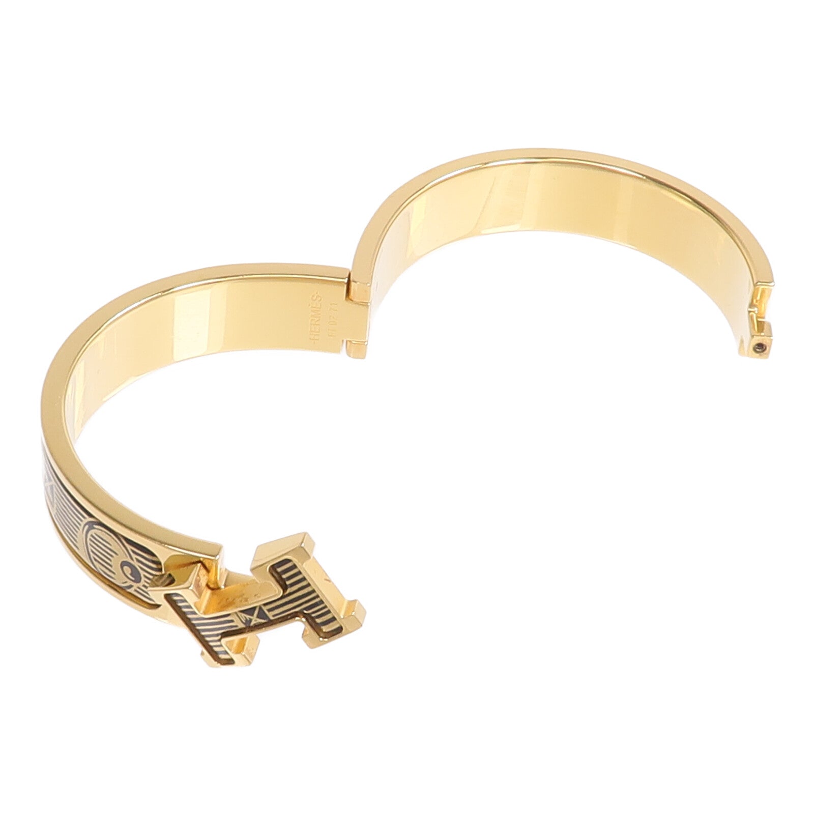 HERMES 金屬/琺瑯Clic H Bijoux Trompe L'Oeil手鐲